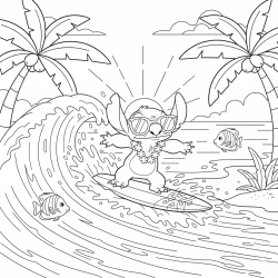 Desenho de Lilo e Stitch para colorir e imprimir: número 20