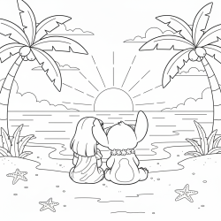 Desenho de Lilo e Stitch para colorir e imprimir: número 21