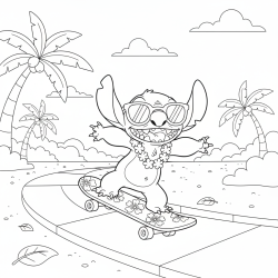 Desenho de Lilo e Stitch para colorir e imprimir: número 22