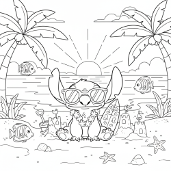 Desenho de Lilo e Stitch para colorir e imprimir: número 23