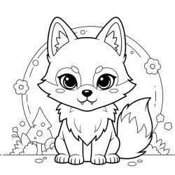 Desenho de Lobo para colorir e imprimir: número 2
