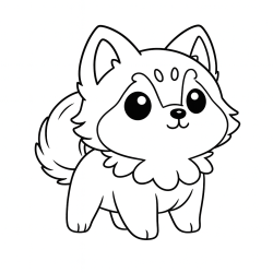 Desenho de Lobo para colorir e imprimir: número 4