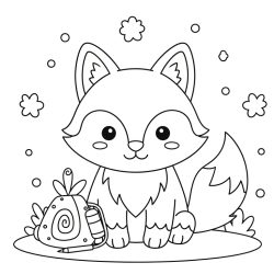 Desenho de Lobo para colorir e imprimir: número 5