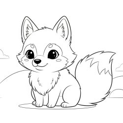 Desenho de Lobo para colorir e imprimir: número 6