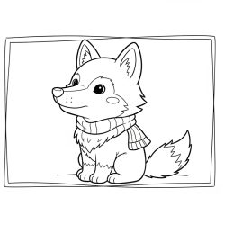 Desenho de Lobo para colorir e imprimir: número 7