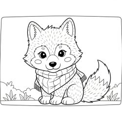 Desenho de Lobo para colorir e imprimir: número 8