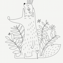 Desenho de Lobo para colorir e imprimir: número 9