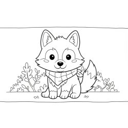 Desenho de Lobo para colorir e imprimir: número 10
