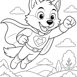 Desenho de Lobo para colorir e imprimir: número 13