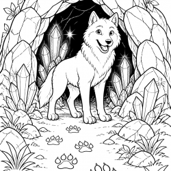 Desenho de Lobo para colorir e imprimir: número 14