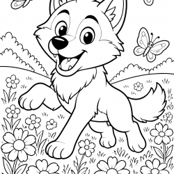 Desenho de Lobo para colorir e imprimir: número 16