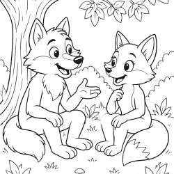 Desenho de Lobo para colorir e imprimir: número 18
