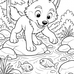 Desenho de Lobo para colorir e imprimir: número 19