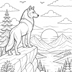 Desenho de Lobo para colorir e imprimir: número 20