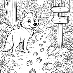 Desenho de Lobo para colorir e imprimir: número 21