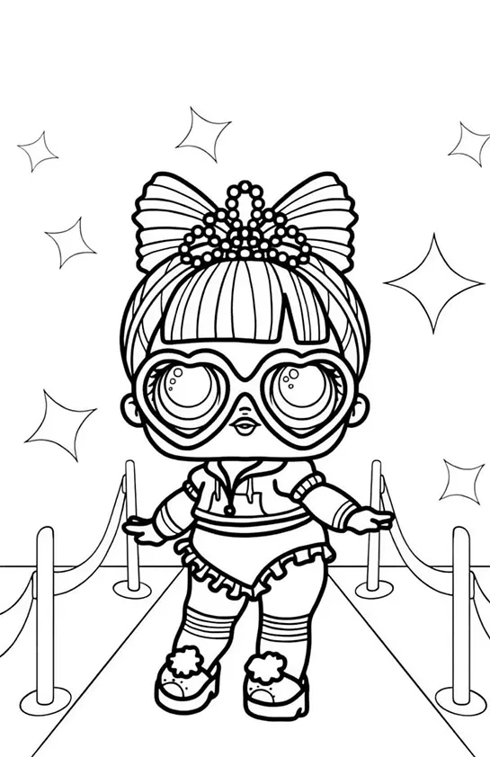Desenho de Lol Surprise para colorir e imprimir: número 2