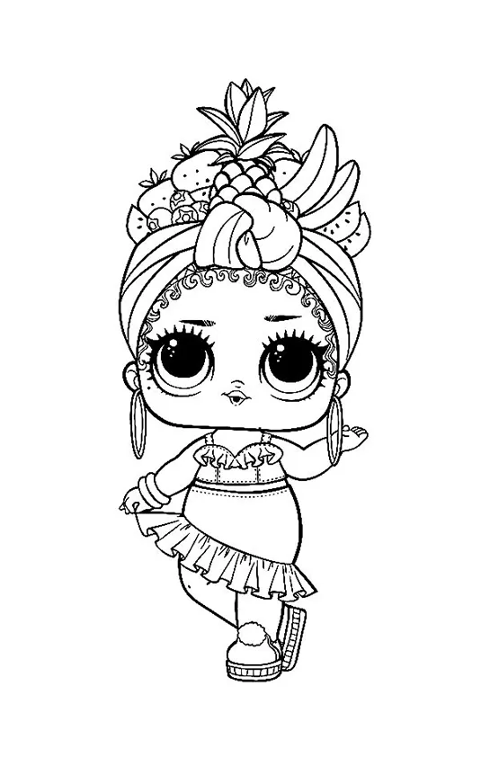 Desenho de Lol Surprise para colorir e imprimir: número 4
