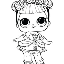 Desenho de Lol Surprise para colorir e imprimir: número 5