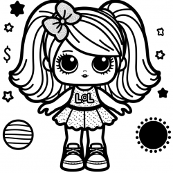 Desenho de Lol Surprise para colorir e imprimir: número 17