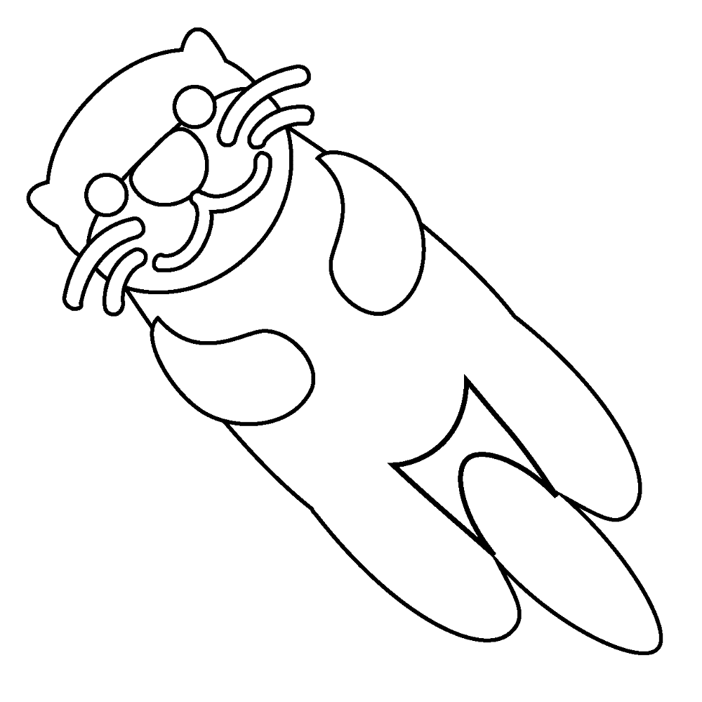 Desenho de Lontra para colorir e imprimir: número 16