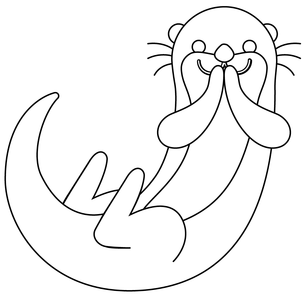 Desenho de Lontra para colorir e imprimir: número 17