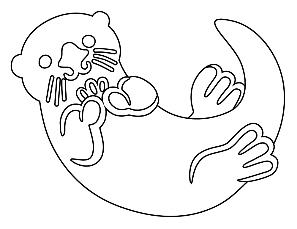 Desenho de Lontra para colorir e imprimir: número 18