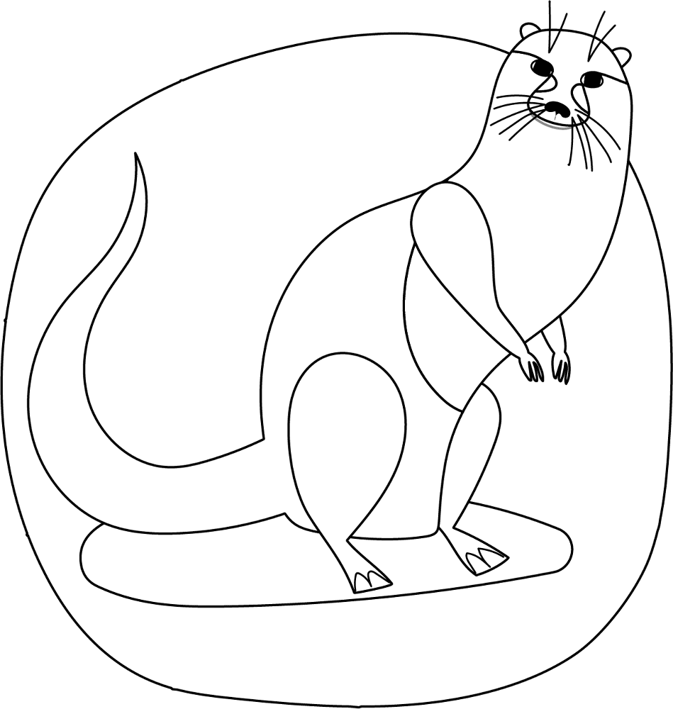 Desenho de Lontra para colorir e imprimir: número 19