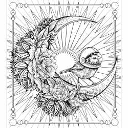 Desenho de Lua para colorir e imprimir: número 2
