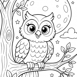 Desenho de Lua para colorir e imprimir: número 6