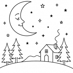 Desenho de Lua para colorir e imprimir: número 11