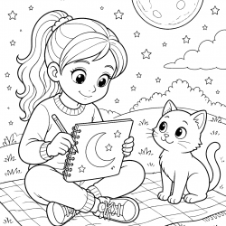 Desenho de Lua para colorir e imprimir: número 15