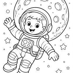 Desenho de Lua para colorir e imprimir: número 16