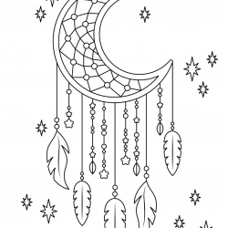 Desenho de Lua para colorir e imprimir: número 18