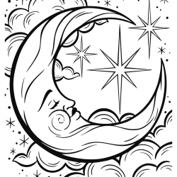 Desenho de Lua para colorir e imprimir: número 20