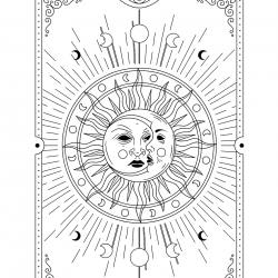 Desenho de Lua para colorir e imprimir: número 22