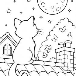 Desenho de Lua para colorir e imprimir: número 24