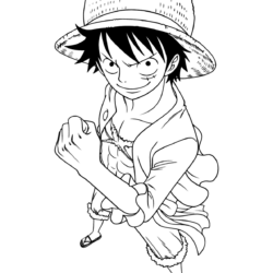 Desenho de Luffy para colorir e imprimir: número 1