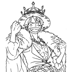 Desenho de Luffy para colorir e imprimir: número 4