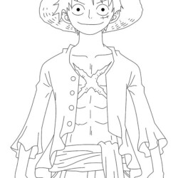 Desenho de Luffy para colorir e imprimir: número 6