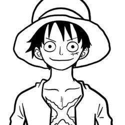 Desenho de Luffy para colorir e imprimir: número 8
