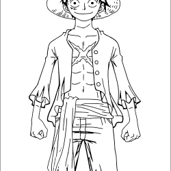Desenho de Luffy para colorir e imprimir: número 9