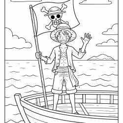 Desenho de Luffy para colorir e imprimir: número 12