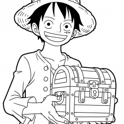 Desenho de Luffy para colorir e imprimir: número 13