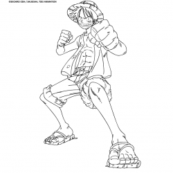 Desenho de Luffy para colorir e imprimir: número 15