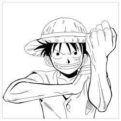 Desenho de Luffy para colorir e imprimir: número 17