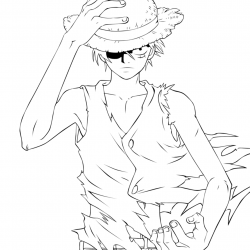 Desenho de Luffy para colorir e imprimir: número 19