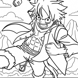 Desenho de Luffy para colorir e imprimir: número 20