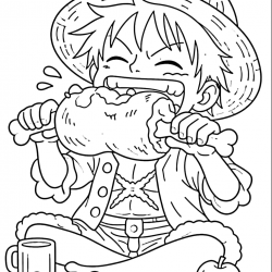 Desenho de Luffy para colorir e imprimir: número 21