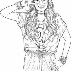 Desenho de Luluca para colorir e imprimir: número 4