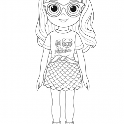 Desenho de Luluca para colorir e imprimir: número 18